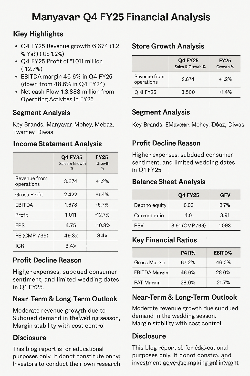 Manyavar (Vedant Fashions Limited) Q4 FY25 Financial Analysis
